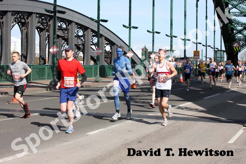Runners going across Wearmouth Bridge during the Sunderland City 10k Road Race.